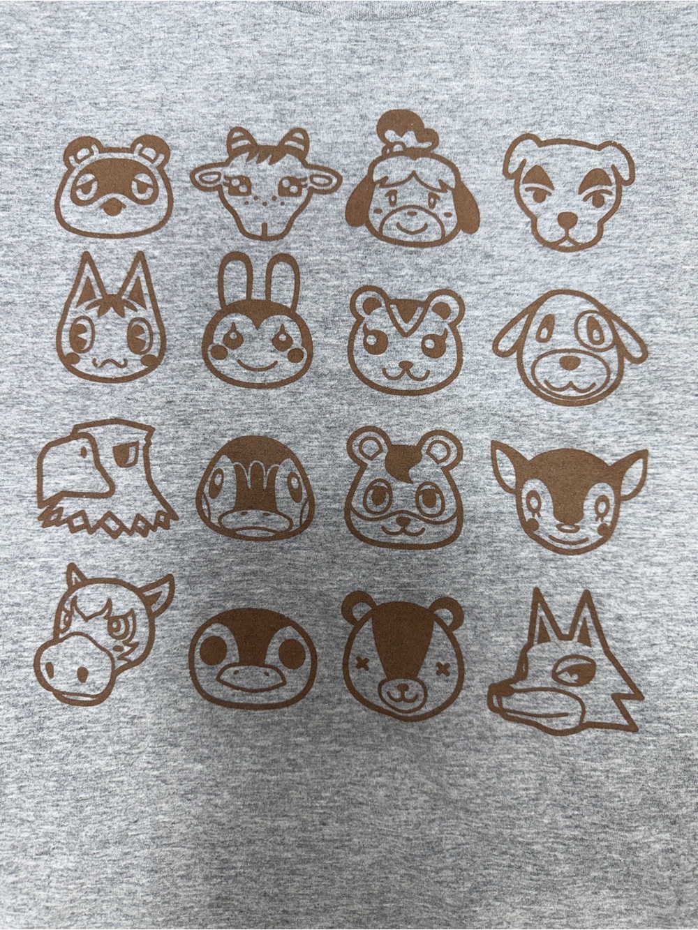 Gray Kids Graphic Tee with Brown Animal Icons
